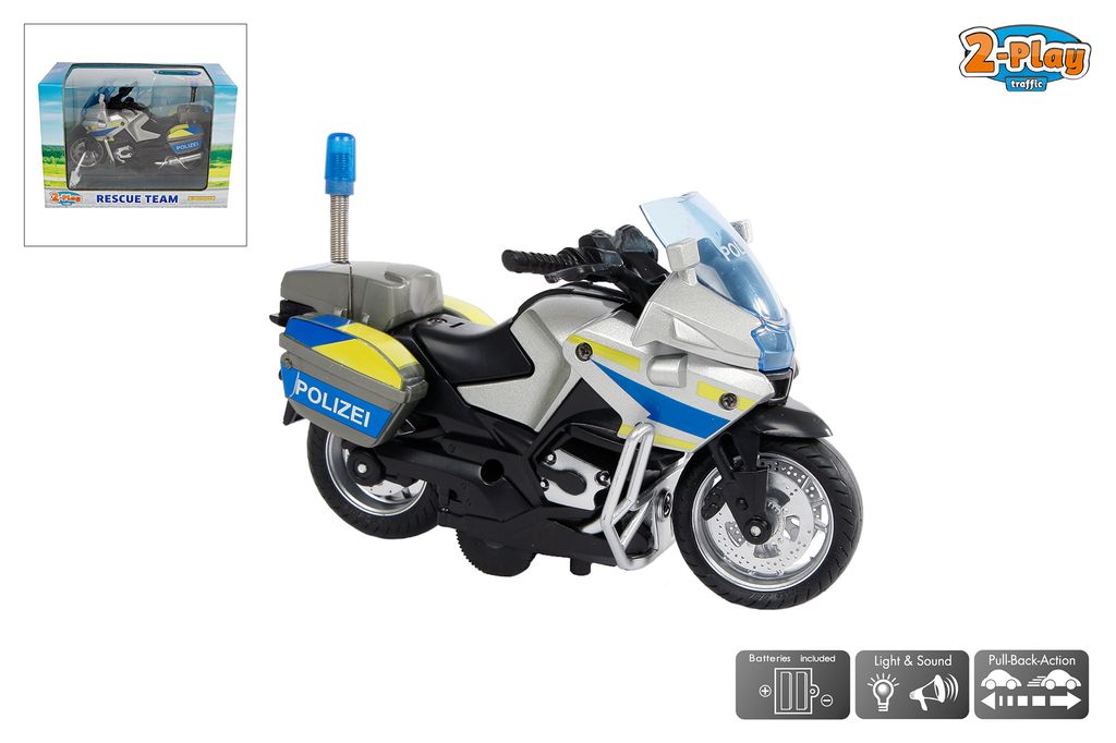 Kids Globe Polizeimotorrad mit Licht + Sound mit Immagine del prodotto 