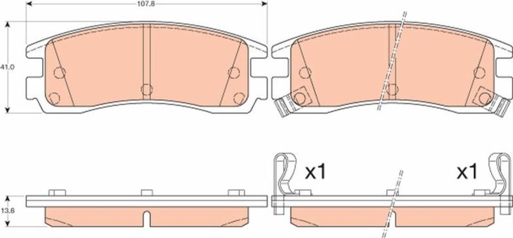 TRW Bremsbeläge Satz Hinten für CHEVROLET Trans Sport (U) GDB4098