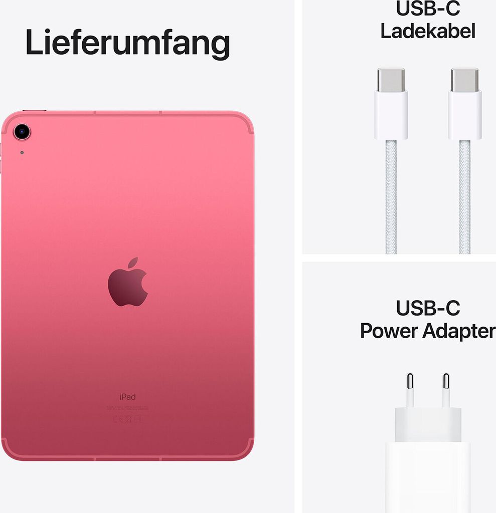 Apple iPad 10 256GB, 5G, rosa Immagine del prodotto 