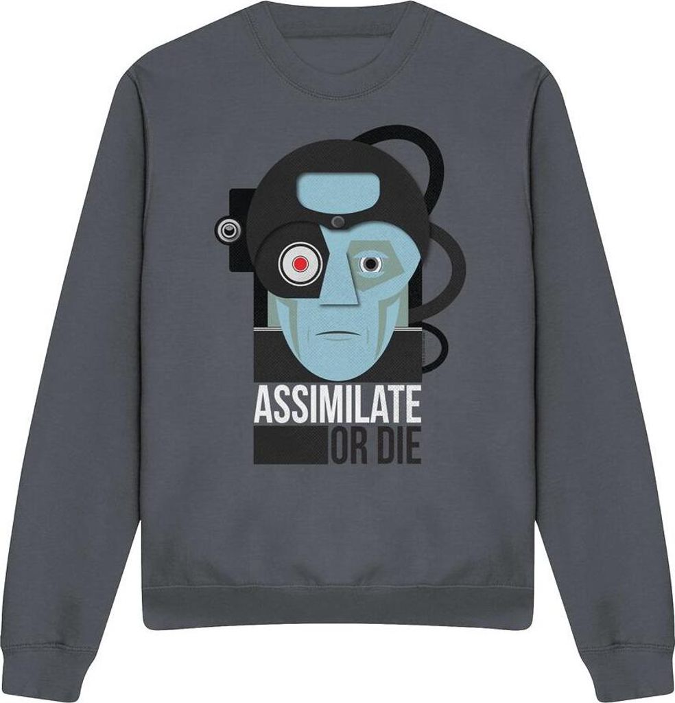 Star Trek - "Assimilate or Die" Sweatshirt für Herren/Damen Uni TV11499 (M) (Holzkohle)