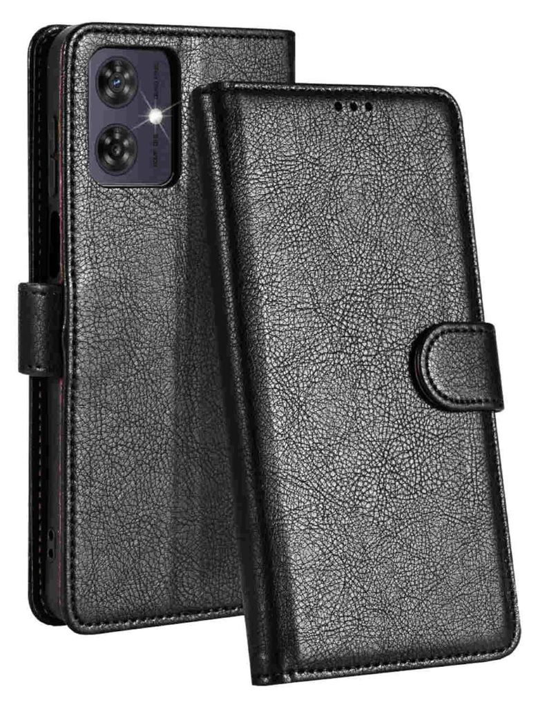 Étui pour smartphone Motorola Moto G54, noir, en simili Image du produit 