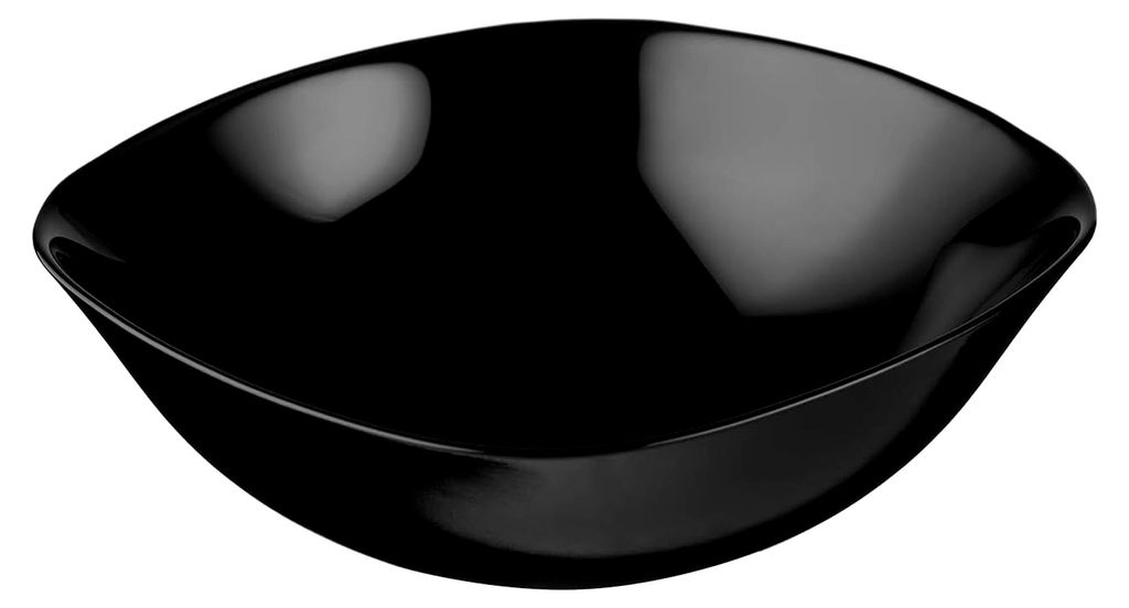 Dessertschalen aus Glas QUADRO Schwarz – Salatschüssel – Rund – Klein – 19x6cm