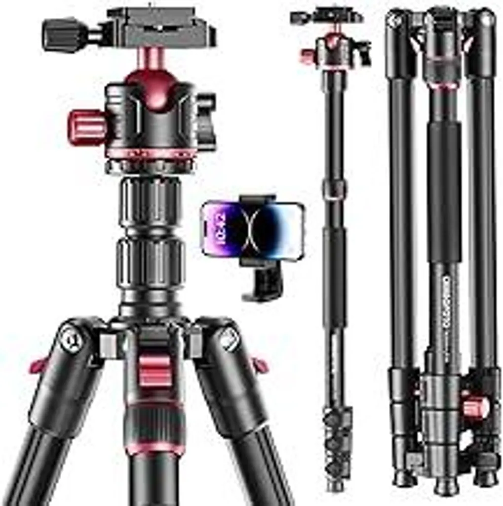 Treppiede Fotocamera CAMBOFOTO Alluminio 188cm Testa Sfera Canon Nikon