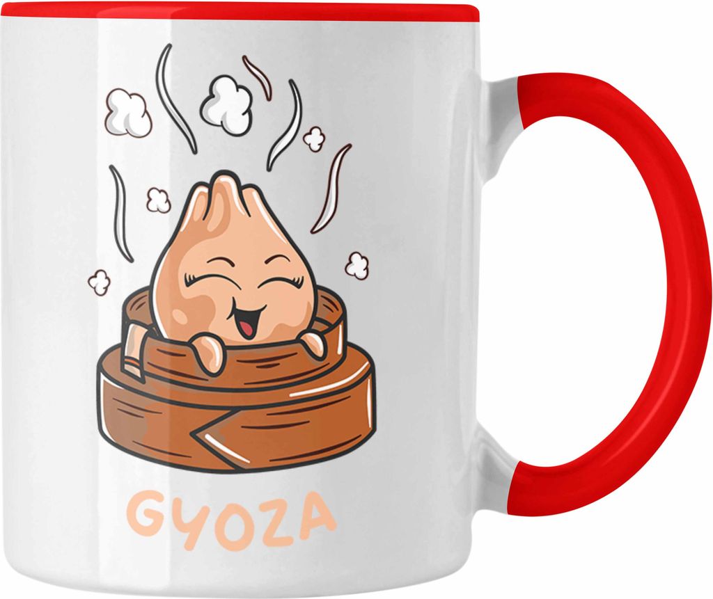 Trendation - Dumpling Tasse Geschenk Gyozas Asiatisch Sushi Liebhaber Geschenkidee Lustige Grafik (Rot)