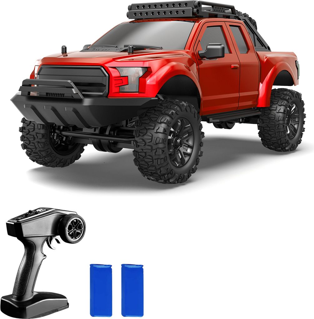 Ferngesteuertes Auto, 1:16 4WD Ferngesteuertes Auto fuer Kinder, Jungen und Maedchen, 2,4 GHz wiederaufladbares Hochgeschwindigkeits-Gelaendefahrze...