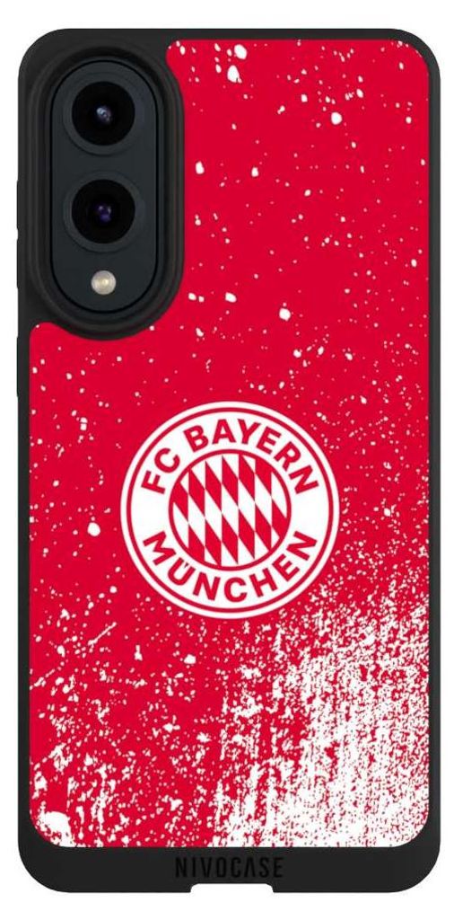 NIVOCASE Handyhülle für Samsung Galaxy S25 Edge Hülle NIVOpure Case Schwarz FC Bayern München FCB Offizielles Lizenzprodukt