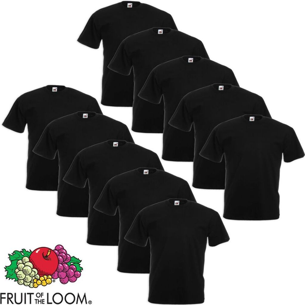 Fruit of the Loom Große Größe Valueweight T-Shirt 10 Stk. Schwarz 4XL