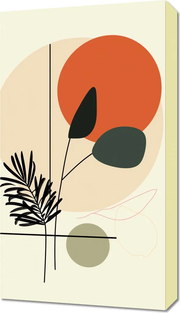 Quadro su Tela 40x70 Tramonto Oasi - Minimalismo e Calore Domestico