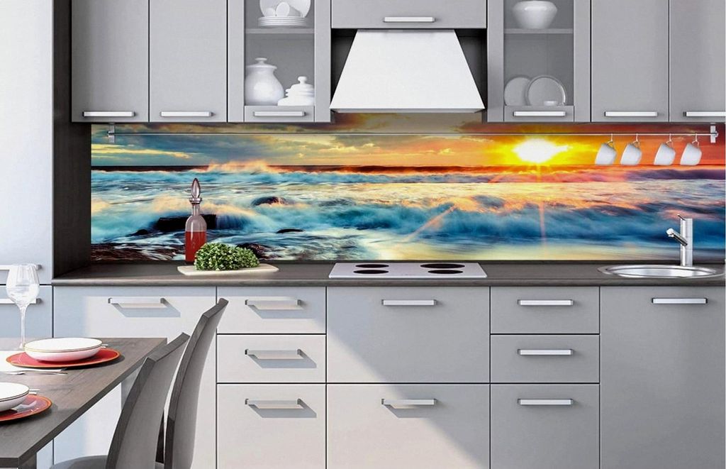 Selbstklebende Küchenrückwand Folie Sonnenuntergang | Dekofolie - Spritzschutz für die Küche | EU - 260 cm x 60 cm