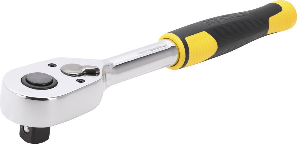 STANLEY 1/2 Zoll Umschaltknarre, 72 Zähne, Griff aus Bi-Material für Kontrolle und Komfort