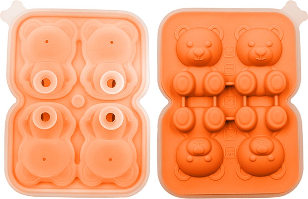 Eiswürfelform, Bärenform, Eisherstellungsform, lebensmittelechtes, flexibles Silikon, Eiswürfelschale für Getränke, Süßigkeiten, Schokolade