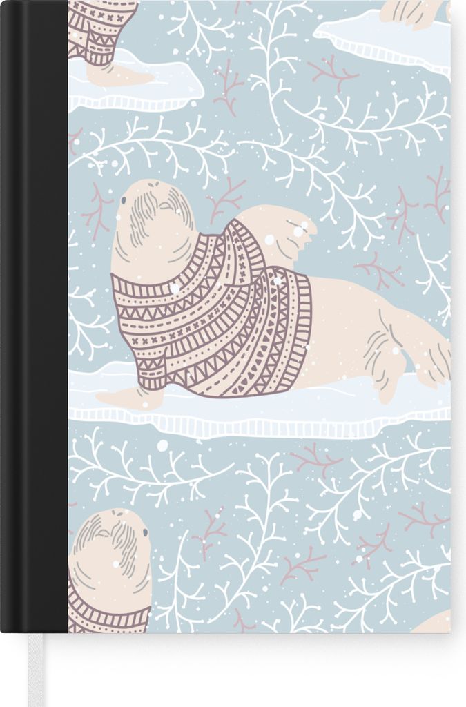 MuchoWow Notizbuch Tagebuch Haushaltsbuch Notebook A5 Pullover - Walross - Schnittmuster - Notizblock - Notizheft - Notebook - Schreibblock - Papier
