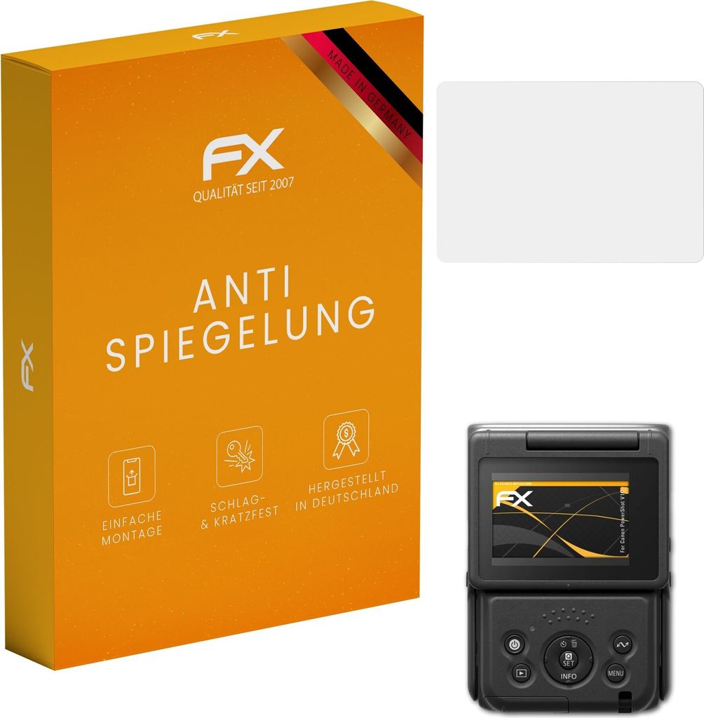 atFoliX FX-Antireflex 3x Schutzfolie kompatibel mit Canon PowerShot V10 Displayfolie
