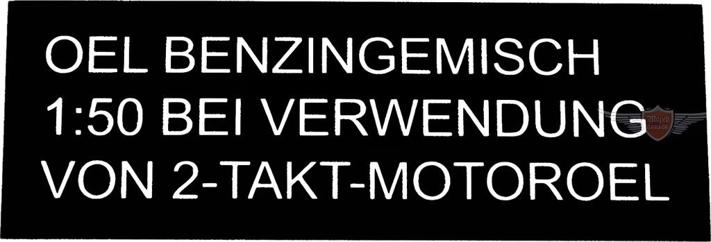 Tankaufkleber MOGA 55x20mm schwarz, weiß für Hercules, Zündapp, Kreidler, Puch
