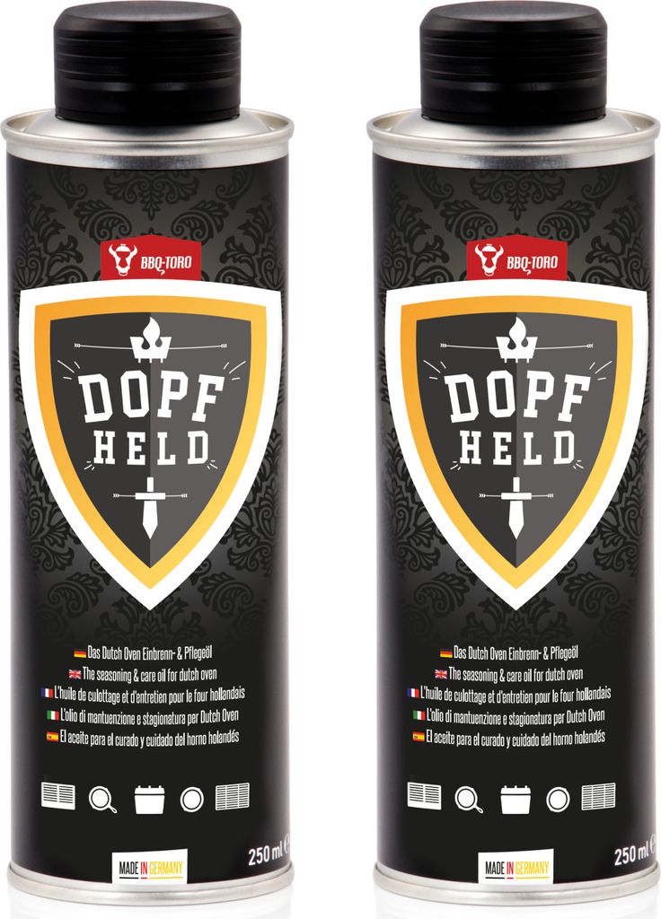 BBQ-Toro DOPFHELD - Das Dutch Oven Einbrenn- & Pflegeöl, 2x Produktbild 