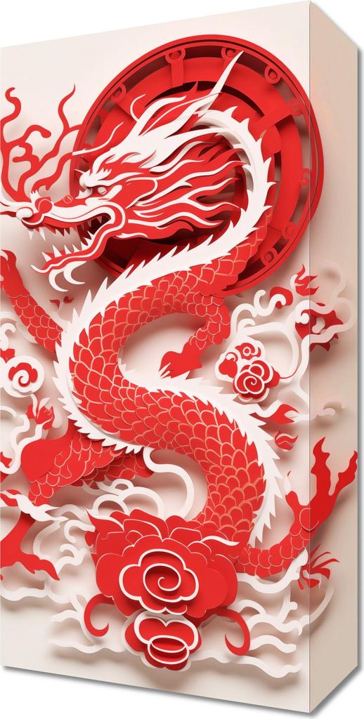 Bild 20x40cm Roter Drache