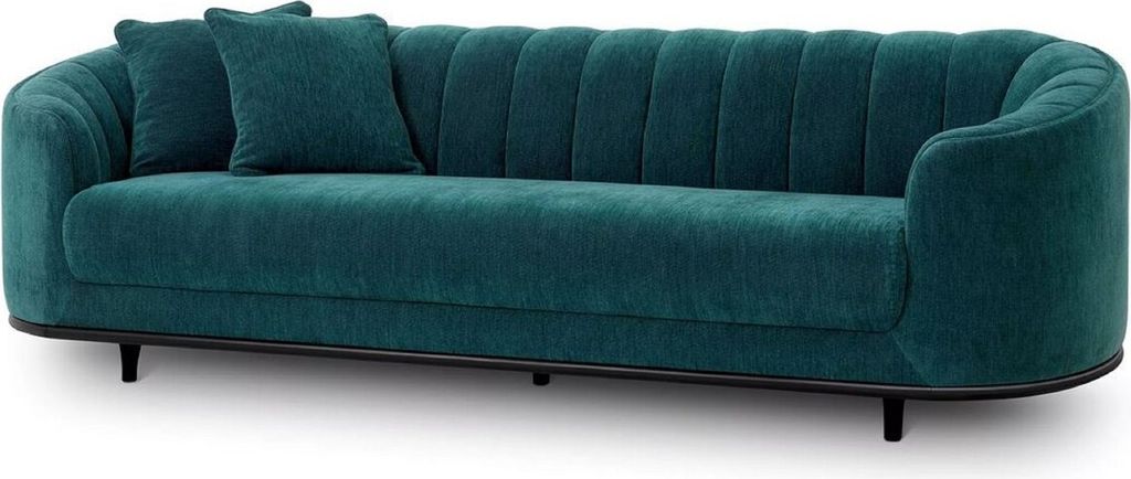 Casa Padrino Luxus Sofa Grün / Schwarz 240 x 96 x H. 74,5 Produktbild 