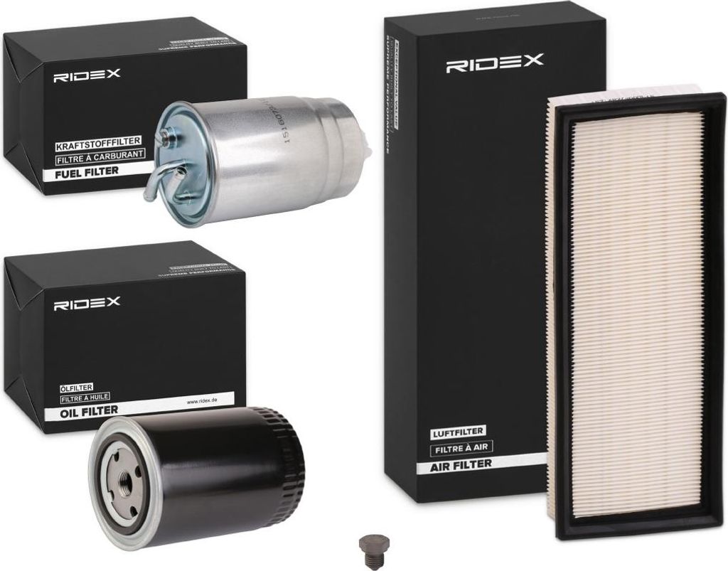 RIDEX Filterset Inspektionspaket Filtersatz für VW GOLF II (19E, 1G1) GOLF I (17) Jetta II (19E, 1G2, 165) Caddy I Pickup (14) Jetta Mk1 (16)