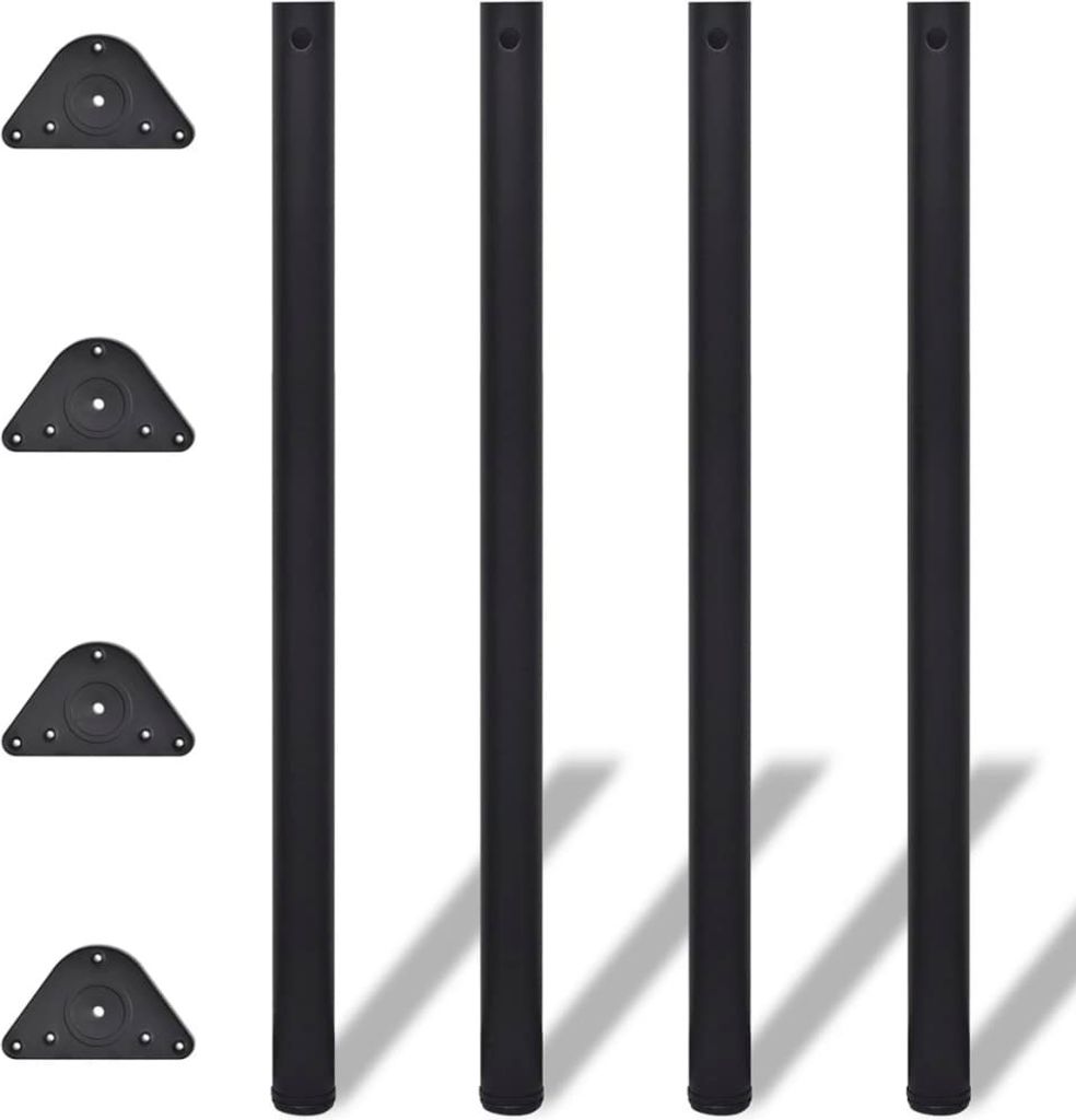 4x höhenverstellbares Tischbein Schwarz 1100 mm