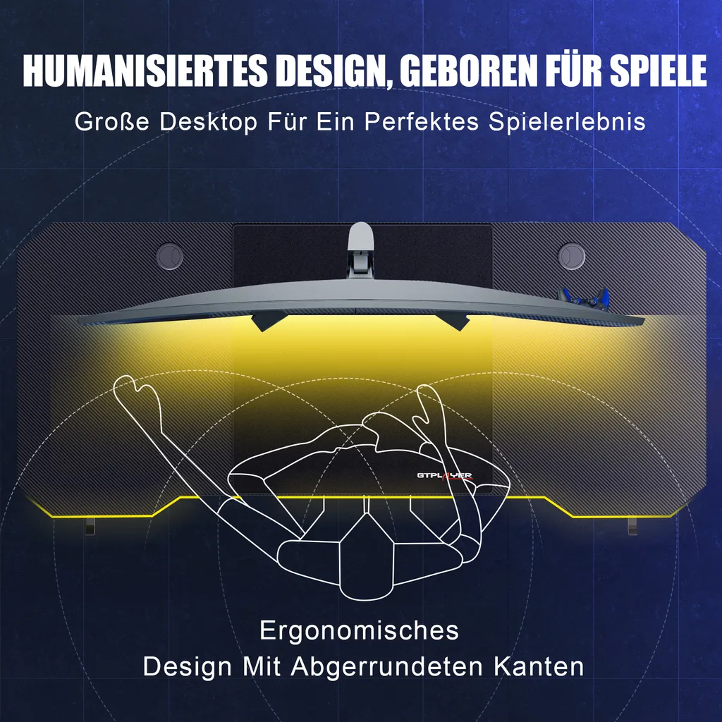 Table d'Ordinateur pour Gamer avec Support Casque, Idéal Petit Espace - 3