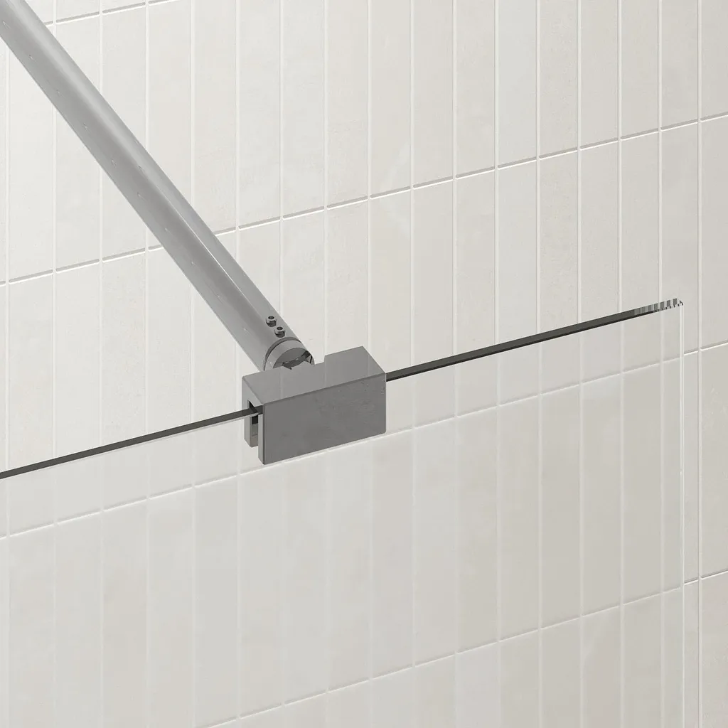 Fixation Paroi de Douche Rigide 100 cm Chrome - Solution Recoupable