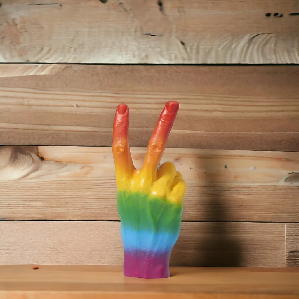 Statuette décorative Peace multicolore, objet design pour salon moderne - 6