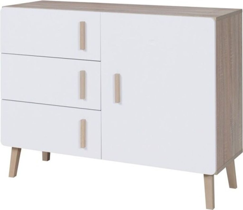 Meublorama DS-MK-OSLO-BLANC-27-*1C/36KG, 1 Tür(en), Braun, Mitteldichte Faserplatte (MDF), 3 Schublade(n), 2 Jahr(e), 400 mm