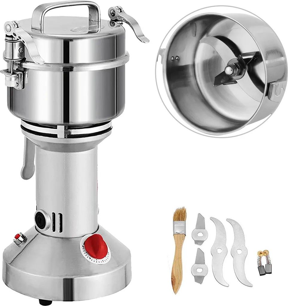 Macinaspezie Industriale VEVOR 2500g: Massima Efficienza 3400W Inox