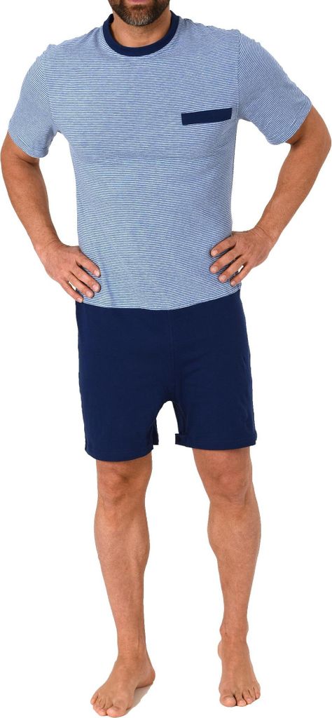 Herren Pflegeoverall kurzarm mit Reissverschluss am Rücken und Bein 181 171 90 504 ; blau , XXL