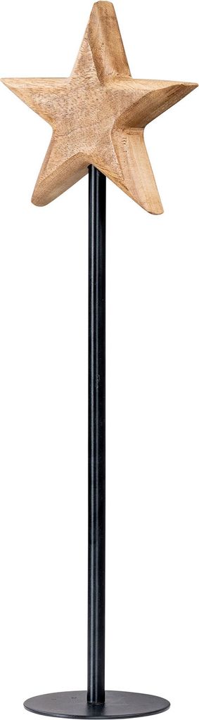 Stern Aufsteller H50cm Mangostern Natur Schwarz Fensterdeko Produktbild 