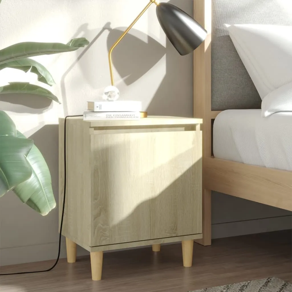 vidaXL Tables de Chevet Lot de 2 Chêne Sonoma 40x30x50 cm Bois Massif