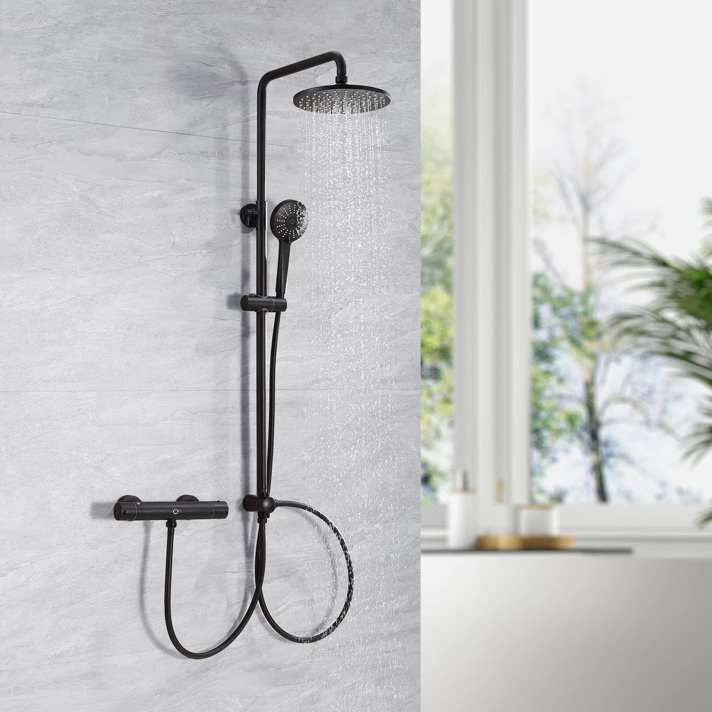 CECIPA Duschset Schwarz Duschsystem Regenduschset ohne Produktbild 