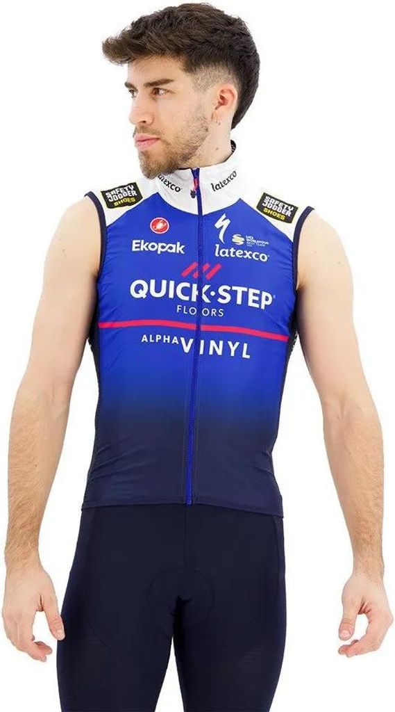 Castelli Quick-Step Alpha Vinyl 2022 Pro Light Wind Vest Belgian Blue/White XL Weste
