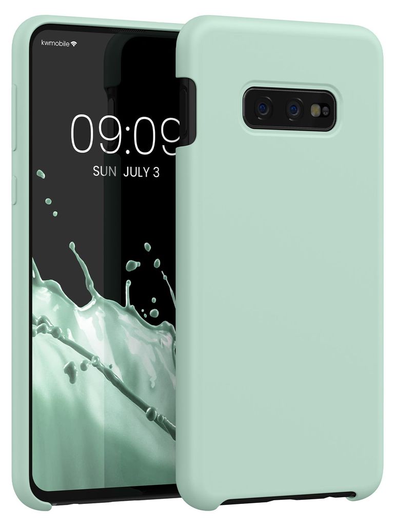 kwmobile Handyhülle für Samsung Galaxy S10e Hülle - Case Silikon - Kabelloses Laden - Schutzhülle Cover in Cool Mint