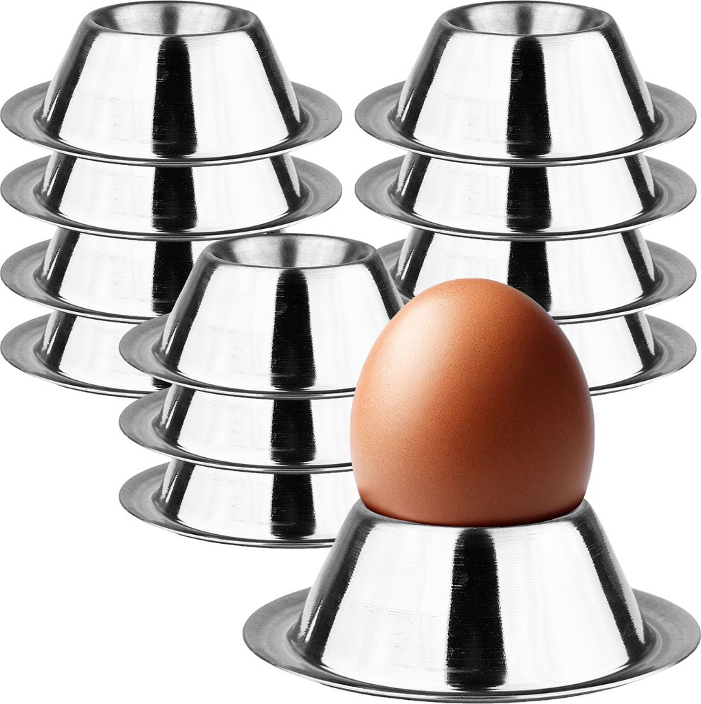Eierbecher Edelstahl Eier Becher Metall Frühstück Eierhalter Eierständer 12 Set