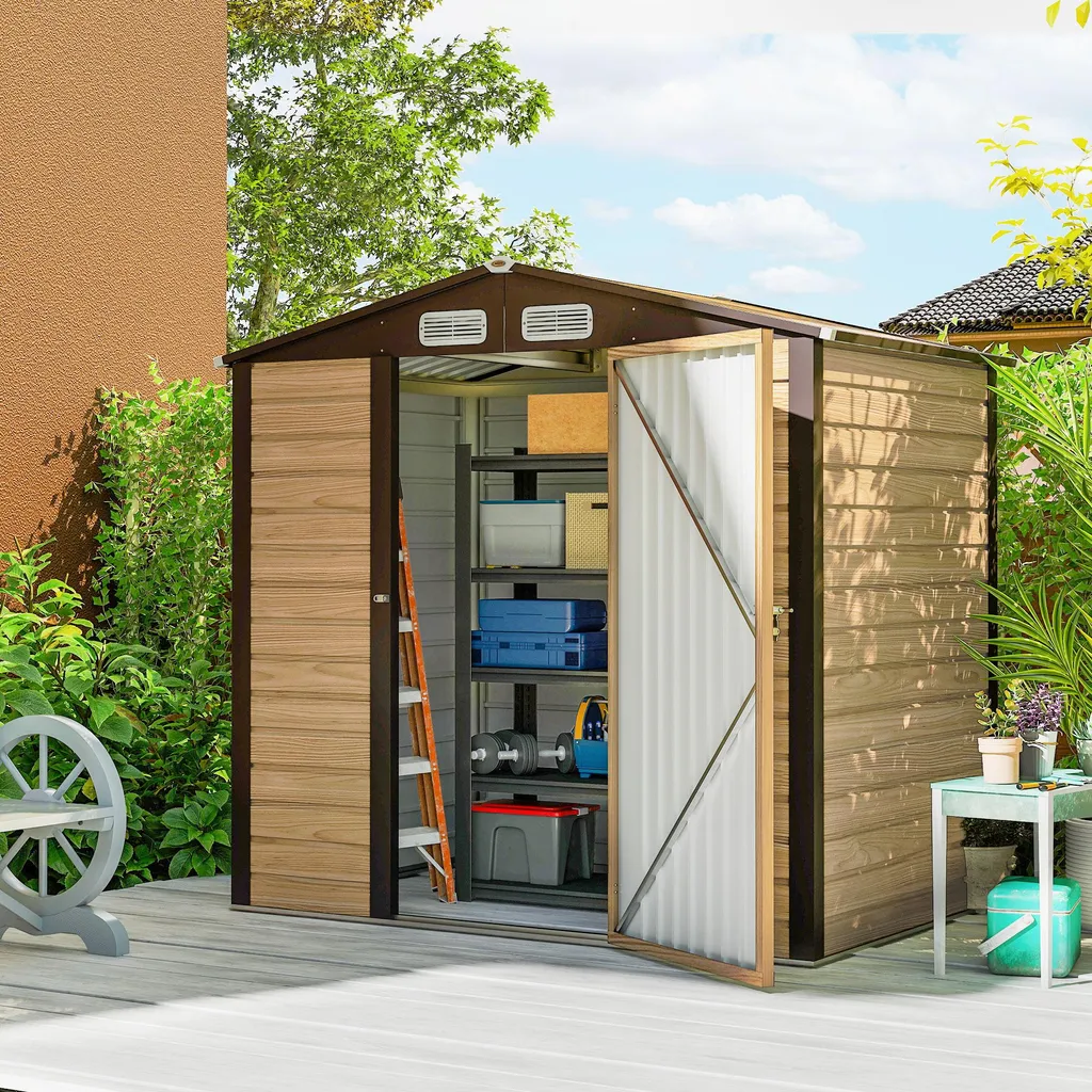 Abri à outils extérieur avec toit 2 pans et structure en acier galvanisé - 2