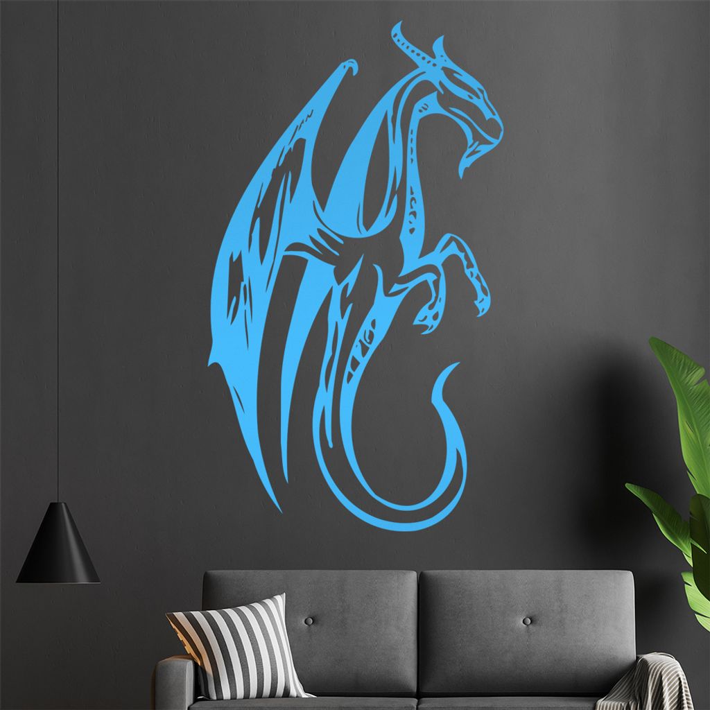 Mystischer Drachen Wandtattoo in 6 Größen - Wandaufkleber Wall Sticker - Dekoration, Küche, Wohnzimmer, Schlafzimmer, Badezimmer