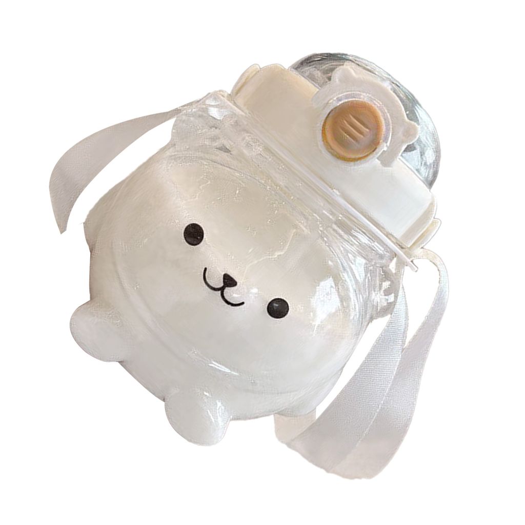 Wasserflasche,Trinkflasche für Kinder,Wasserflasche aus Kunststoff,Niedliche Wasserflasche für Kinder,Kinderflasche mit Trageriemen,Pandaflasche ...
