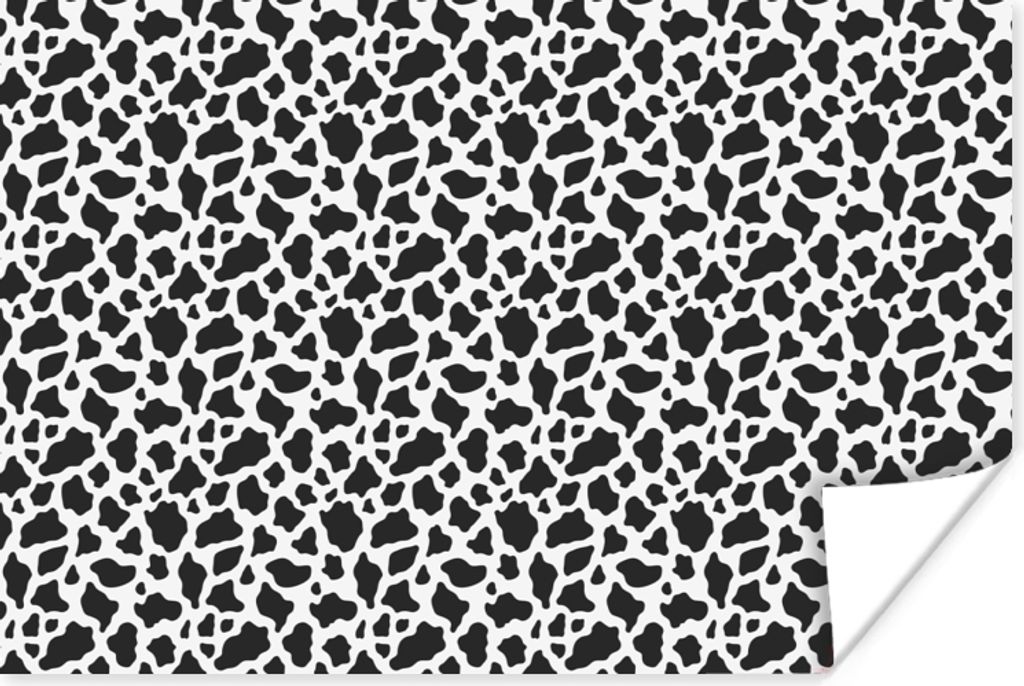 MuchoWow Poster Tiermuster - Kuh - Design 90x60 cm - Schlafzimmer