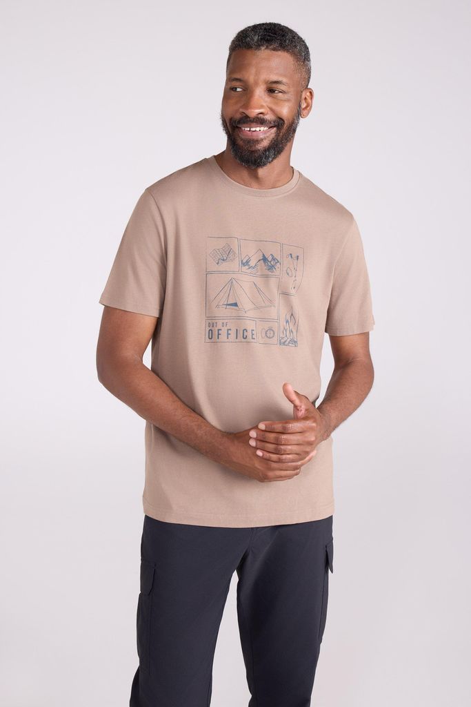 Mountain Warehouse - "Camping Sketch" T-Shirt für Herren MW321 (L) (Braun)