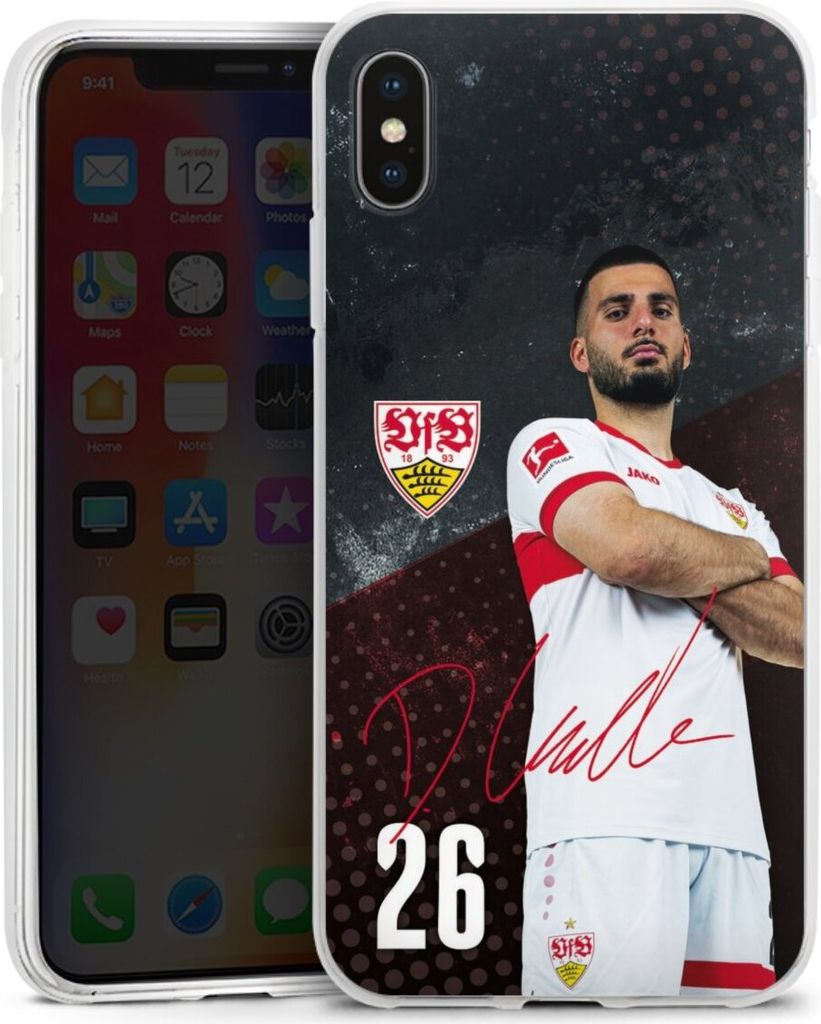 DeinDesign Handyhülle für Apple iPhone Xs Max Silikon Hülle Case Smartphone Schutzhülle Offizielles Lizenzprodukt VfB Stuttgart Deniz Undav