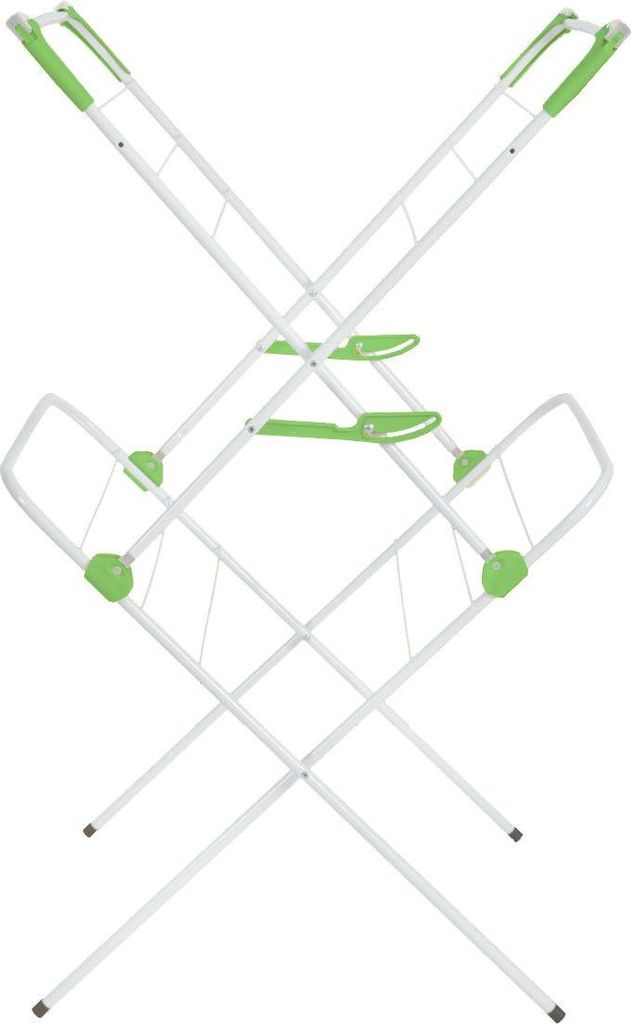 DanDiBo Wäscheständer Turm klappbar 2 Ebenen Standtrockner 93919 Wäschetrockner Wäscheturm Faltbar Schmal Metall ohne Rollen Platzsparend Zusam...