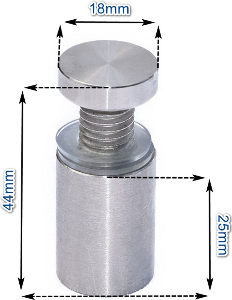 25mm Abstandshalter Glas Halterung Schilderbefestigung Wandabstand Edelstahl