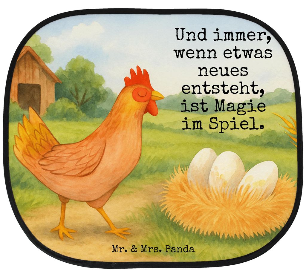 Mr. & Mrs. Panda auto hitzeschutz Huhn Stolz Design - Weiß - Geschenk, Bauernhof, Eier, Sonnenschutz für, Hof, Hahn, Autoscheibe, Spruch, Motivat...