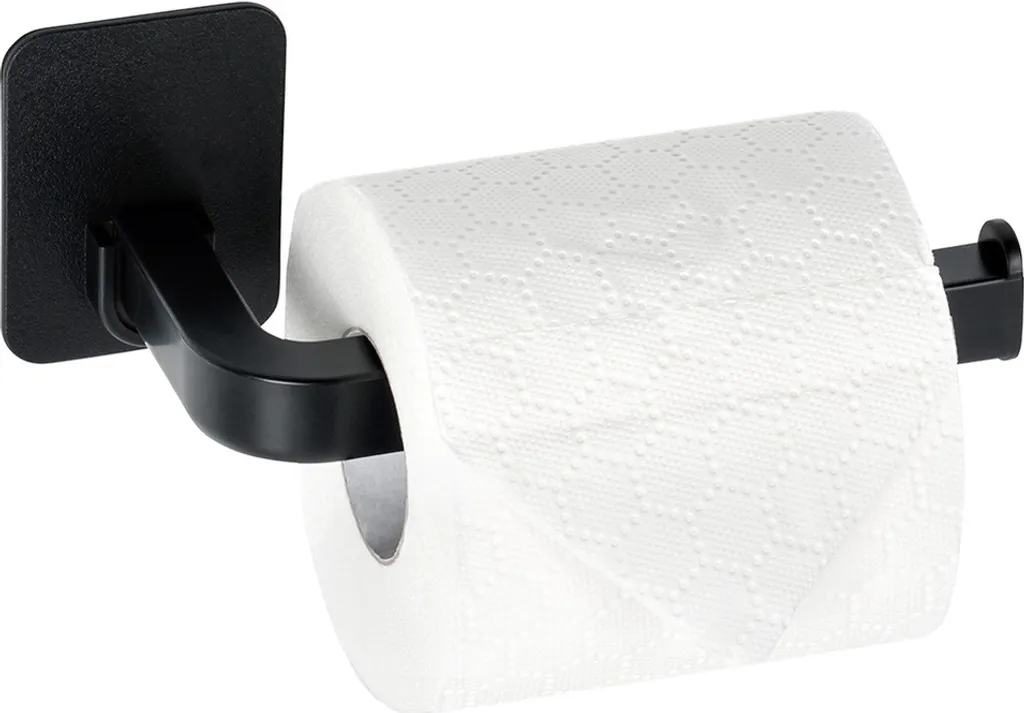 Vilde Porta Rotolo Carta Igienica Nero - Design Moderno Senza Trapano