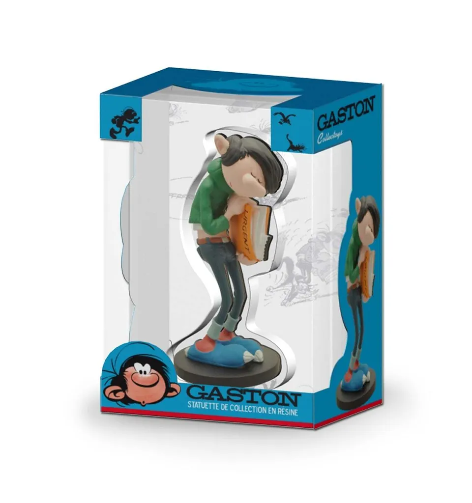 Figurine Gaston Lagaffe avec documents - Détails soignés peints à la main - 2