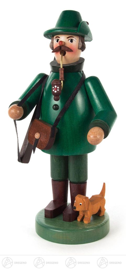 Räuchermann Förster mit Hund Höhe = 22cm NEU