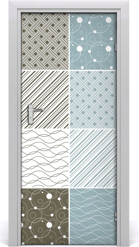 Tulup Türaufkleber 85x205 cm Dekorative Aufkleber Selbstklebend Wasserdichte Tapete Abnehmbar Schlafzimmer Wohnzimmer Wohnkultur - geometrische Mu...