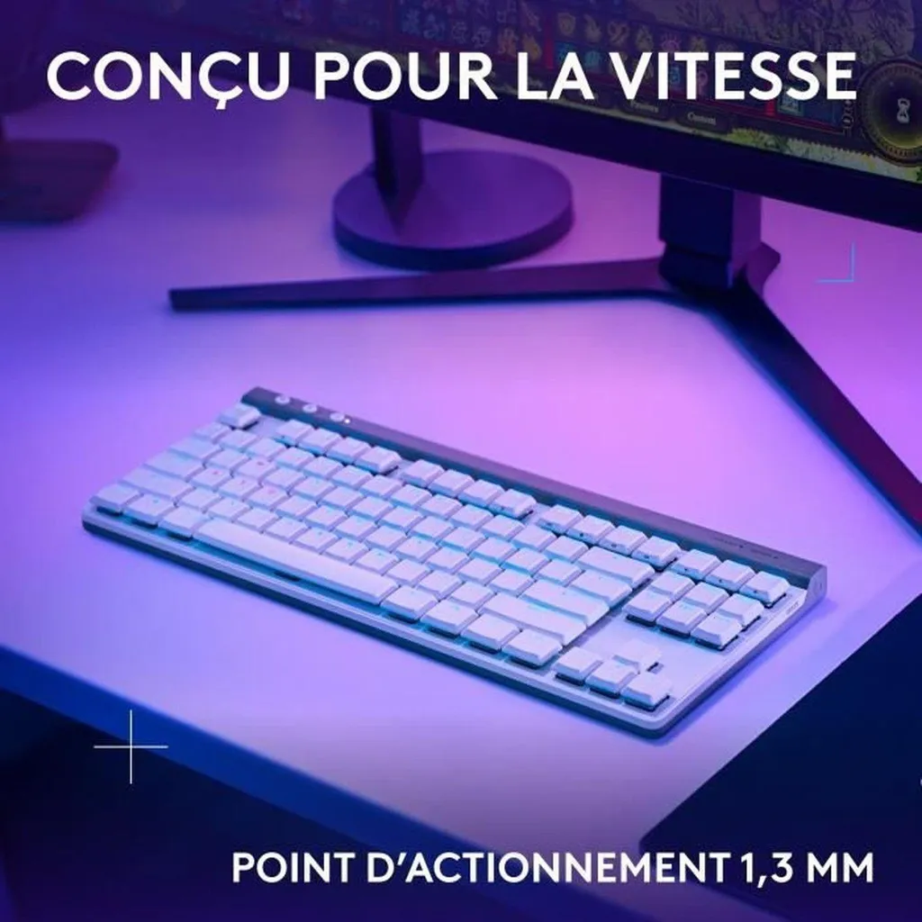 Clavier Logitech G515 LIGHTSPEED TKL White Blanc Layout FR AZERTY Gaming - 4