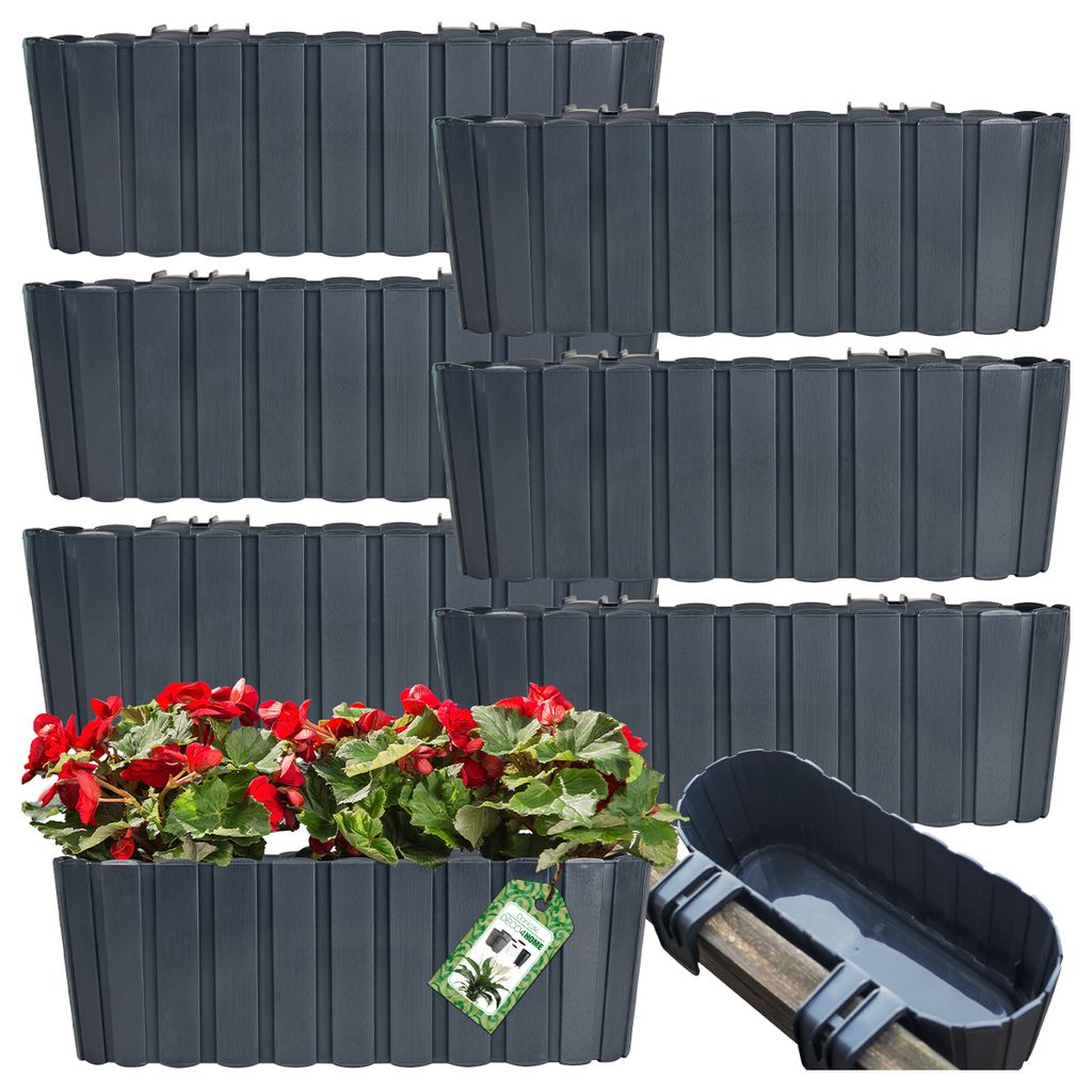 Zestaw 6 doniczek Prosperplast | Boardee | Black | 40 cm Zdjęcie produktu 